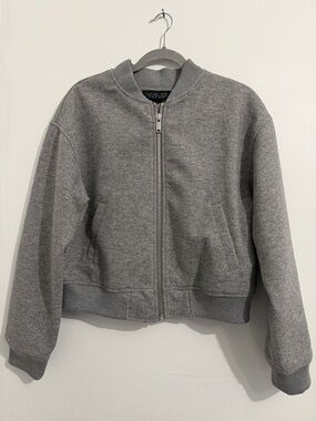 Rachel Zoe Gray Bomber Jacket with Zip